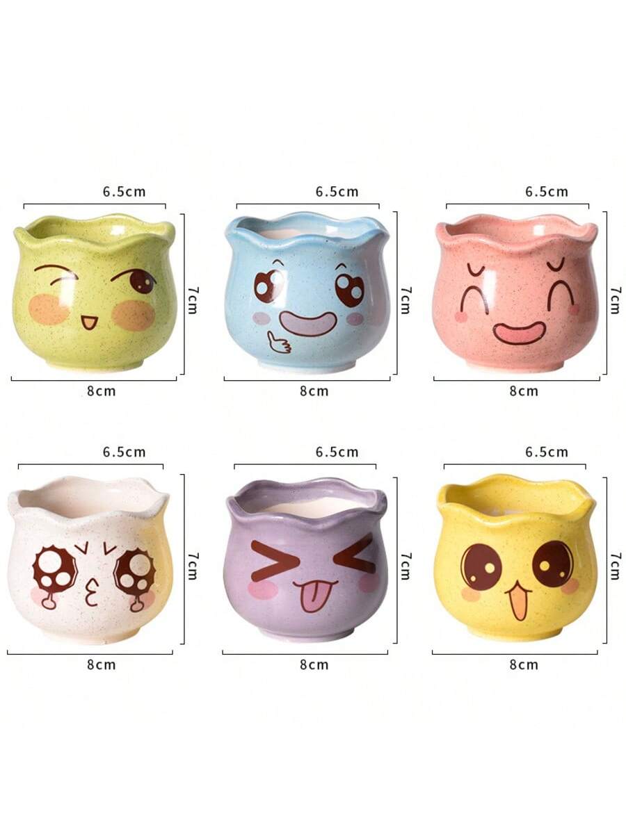 6pcs/set Cartoon Cute Ceramic  - Echeveria Succulent ulasan dan harga